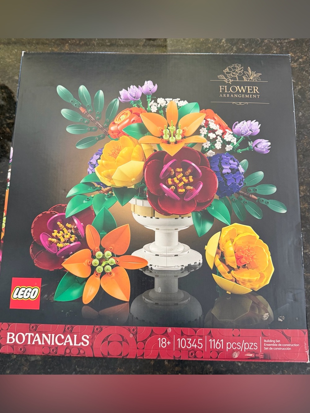 Lego Botanicals Floral Bouquet in Yellow, Orange, Red, Purple, Green, Pink